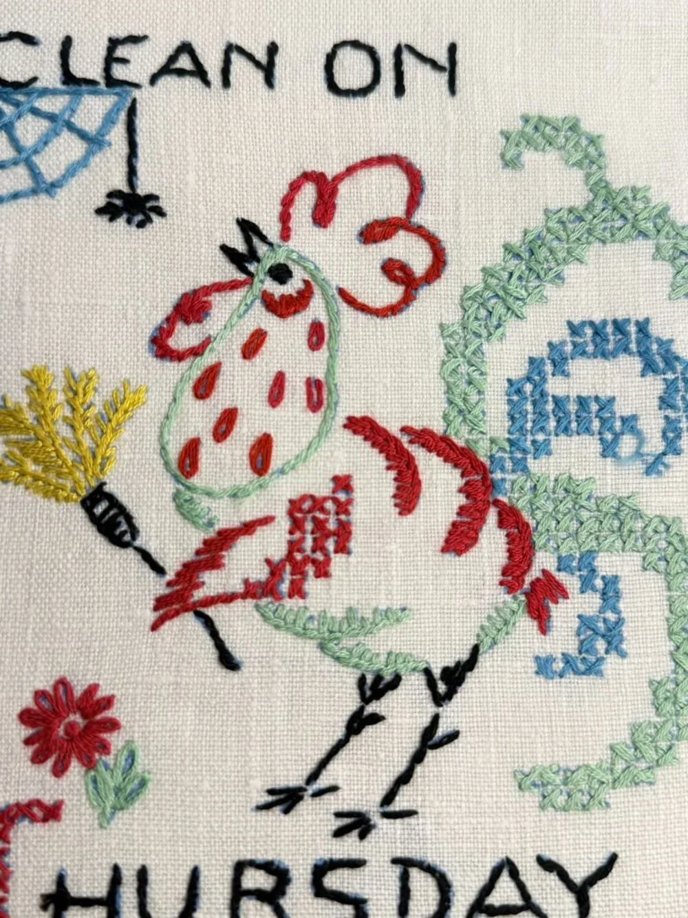 Embroidered Day of the Week Vintage Dish Tea Towels 29